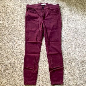 LOFT- Cropped pants in eggplant purple